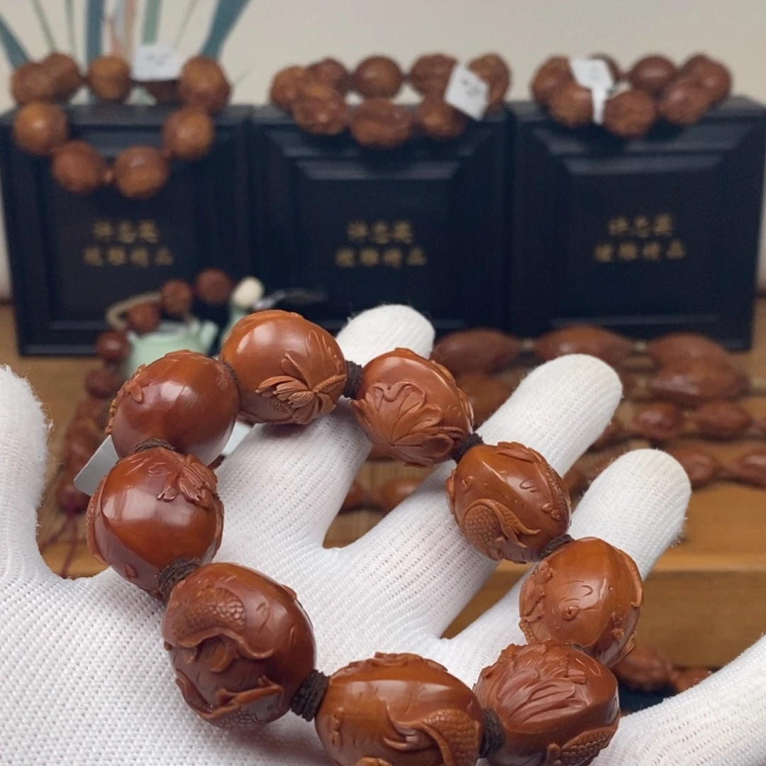 手串橄榄核曹华老师莲花双鱼