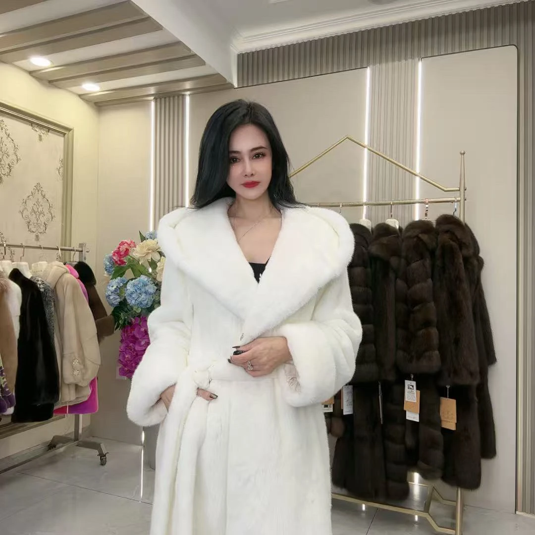 1669皇家贵夫人冬季新款时尚咖啡色皮草大衣外套RJ-衣长120cm