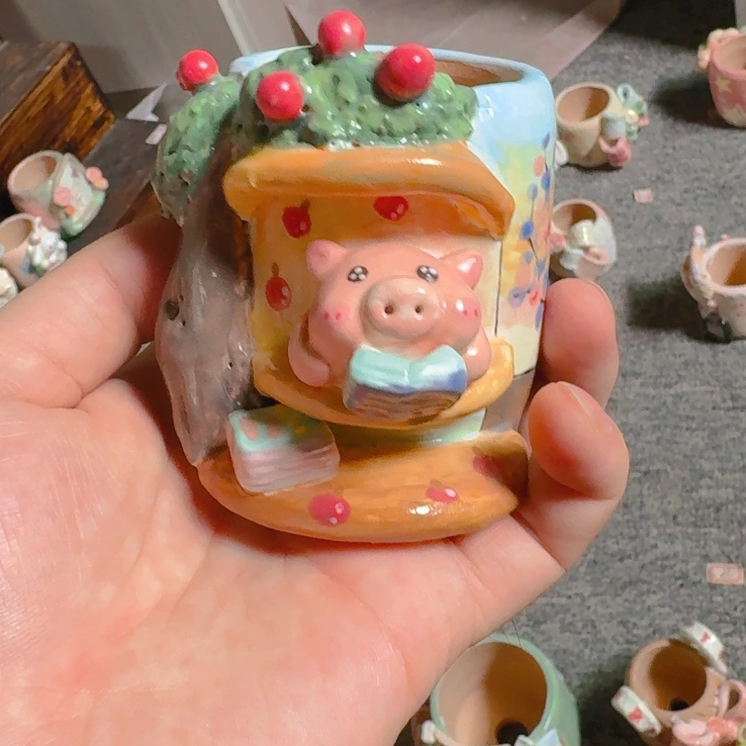 老梧家的手工陶瓷多肉花盆