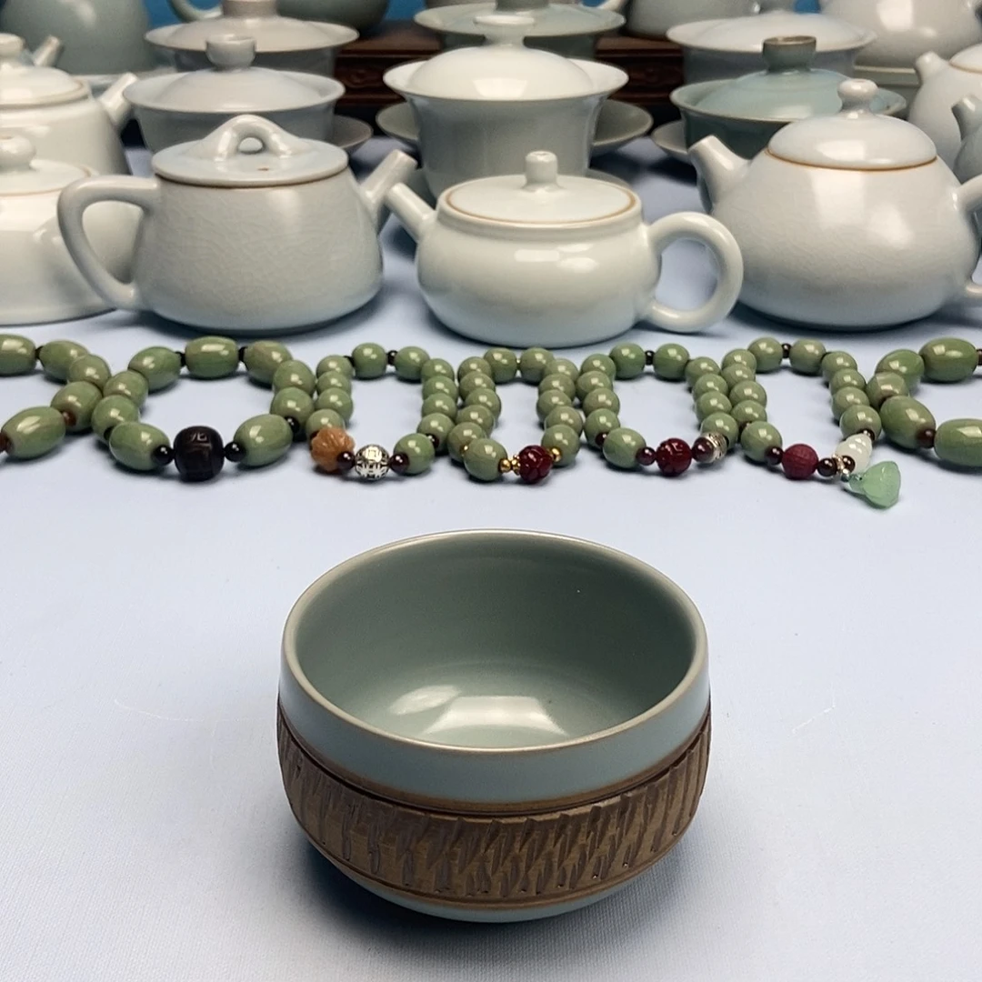 杯微微瑕仿古釉腰缠万贯禅定杯原矿原釉原产地