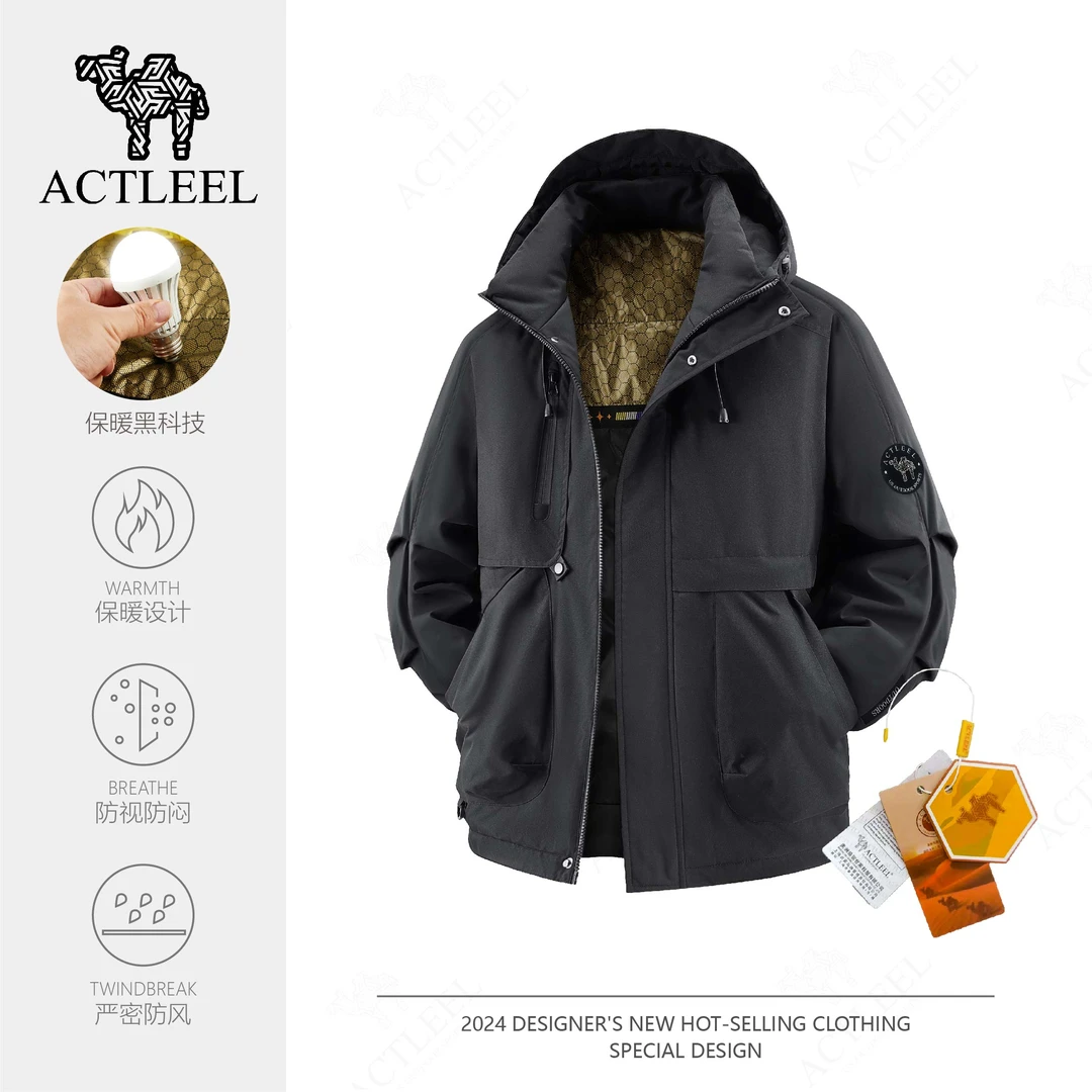 秋冬新款时尚防风宽松连帽多功能棉服AC2601