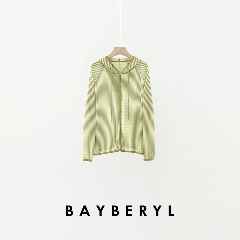 BAYBERYL老贝小胖丁帽衫*天斯三醋排扣薄针织衫ZZS5D0301-4/19