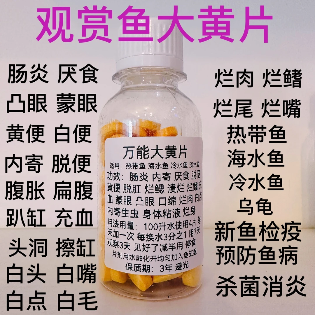 鱼药鱼用水族头洞大黄片土霉素肠炎凸眼白点白毛烂尾烂肉内寄腹水