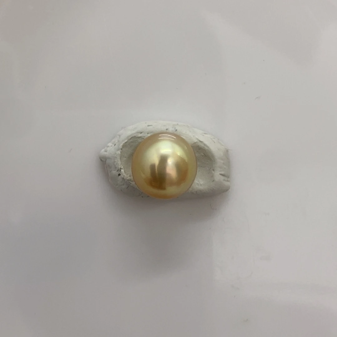 海水珍珠裸珠金珠近圆无暇12mm