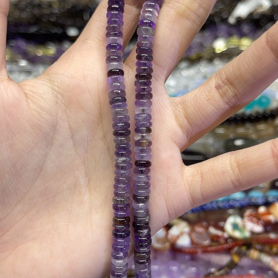 未镶嵌颈饰水晶天然紫水卡6长条38厘米