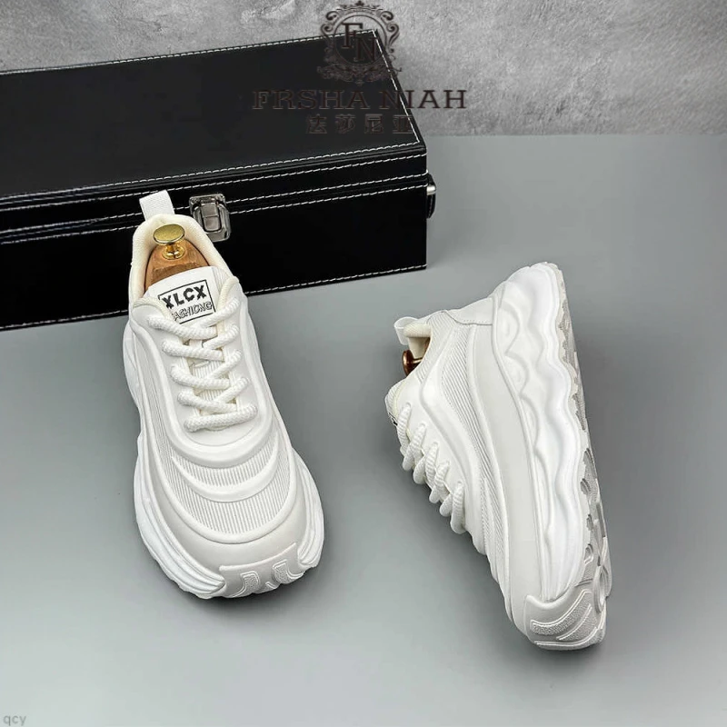 法莎尼亚休闲鞋男士款春夏新款厚底老爹鞋百搭增高透气软底运动鞋