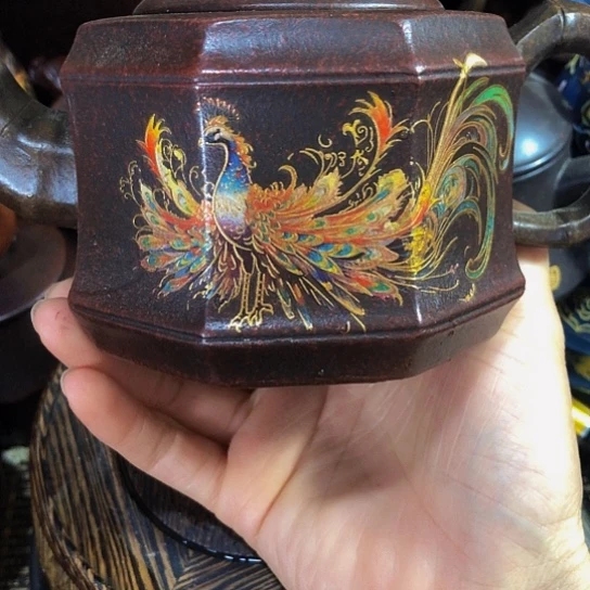 茶壶紫砂原矿泥料手工制作的一把紫砂壶