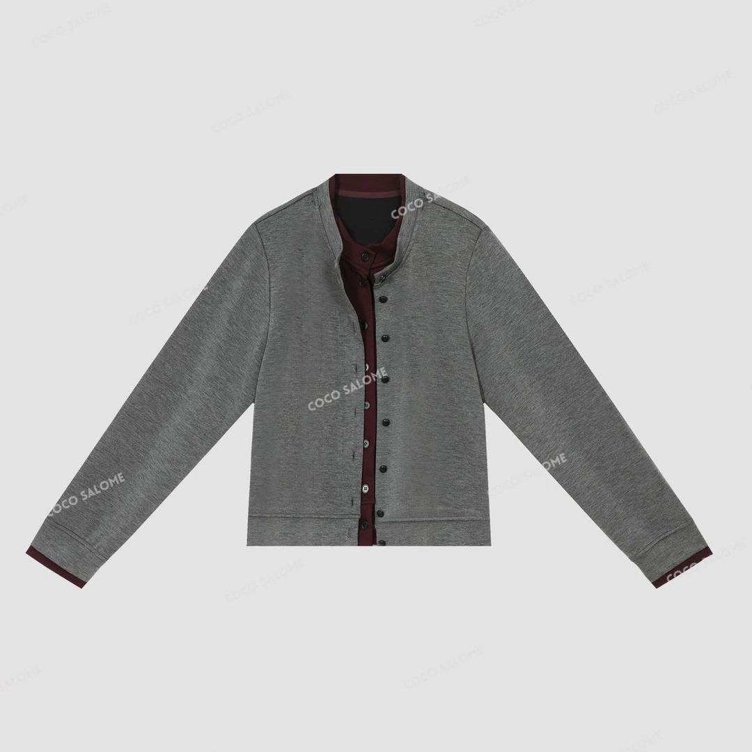 安安推荐【三明治】假两件长袖松绒风穿搭女装外套BW24D50174-WT