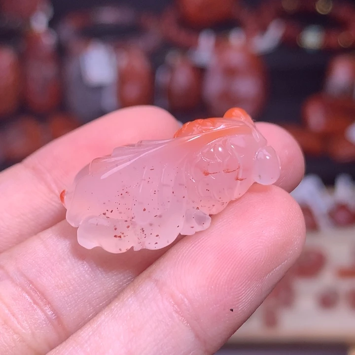 南红玛瑙未镶嵌珠宝半成品金鱼2