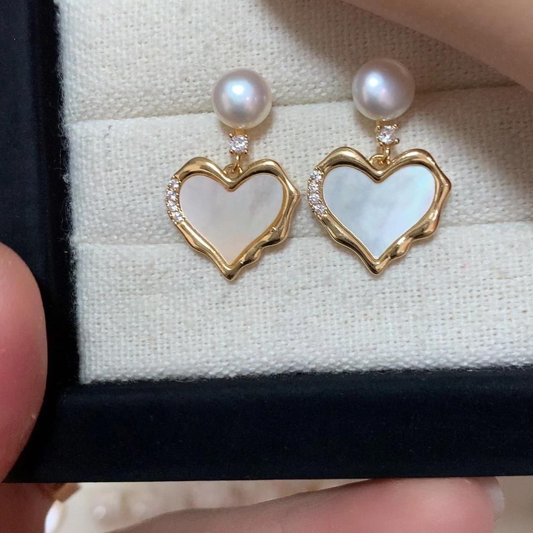 淡水珍珠耳饰合金