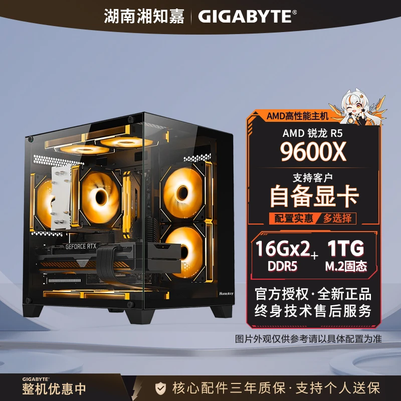 技嘉GIGABYTE AMD9600X +B650M-D2HP 非核显 无显卡电脑全新主机
