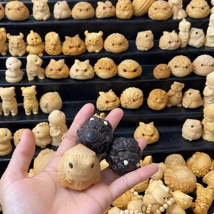 竹金蟾黑檀木貔貅手球5888