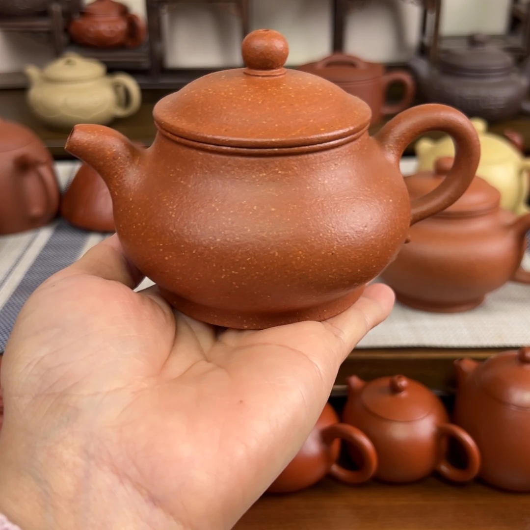 紫砂茶壶黄降坡潘壶全手220cc