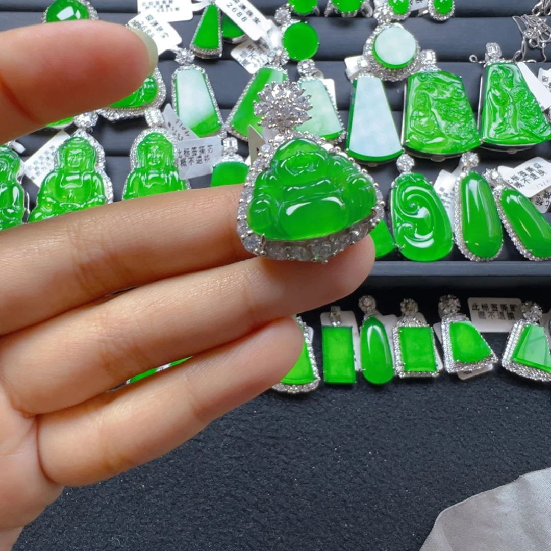 翡翠银S925镶嵌颈饰