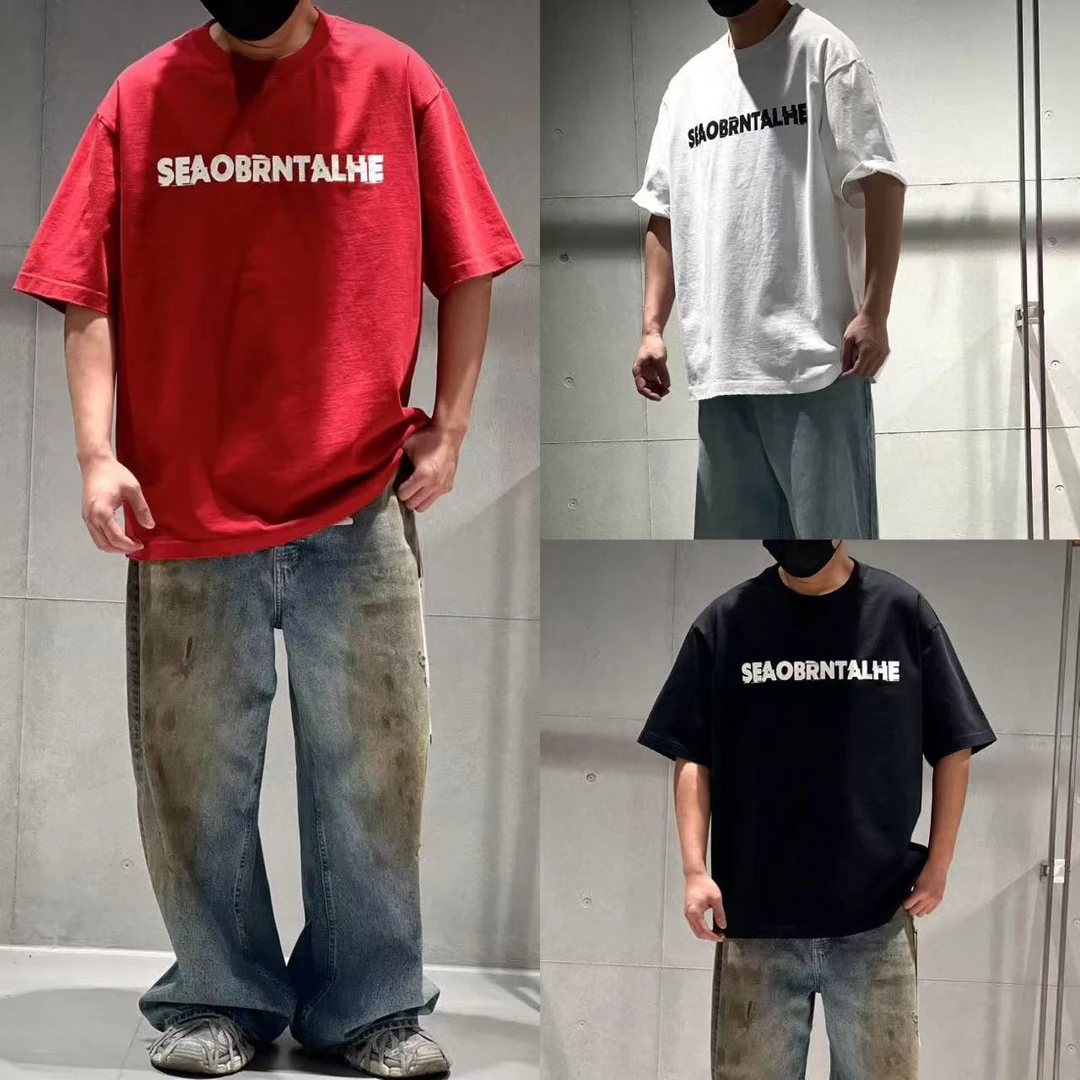 8308#【SJ原创】趣味字母棉情侣短袖