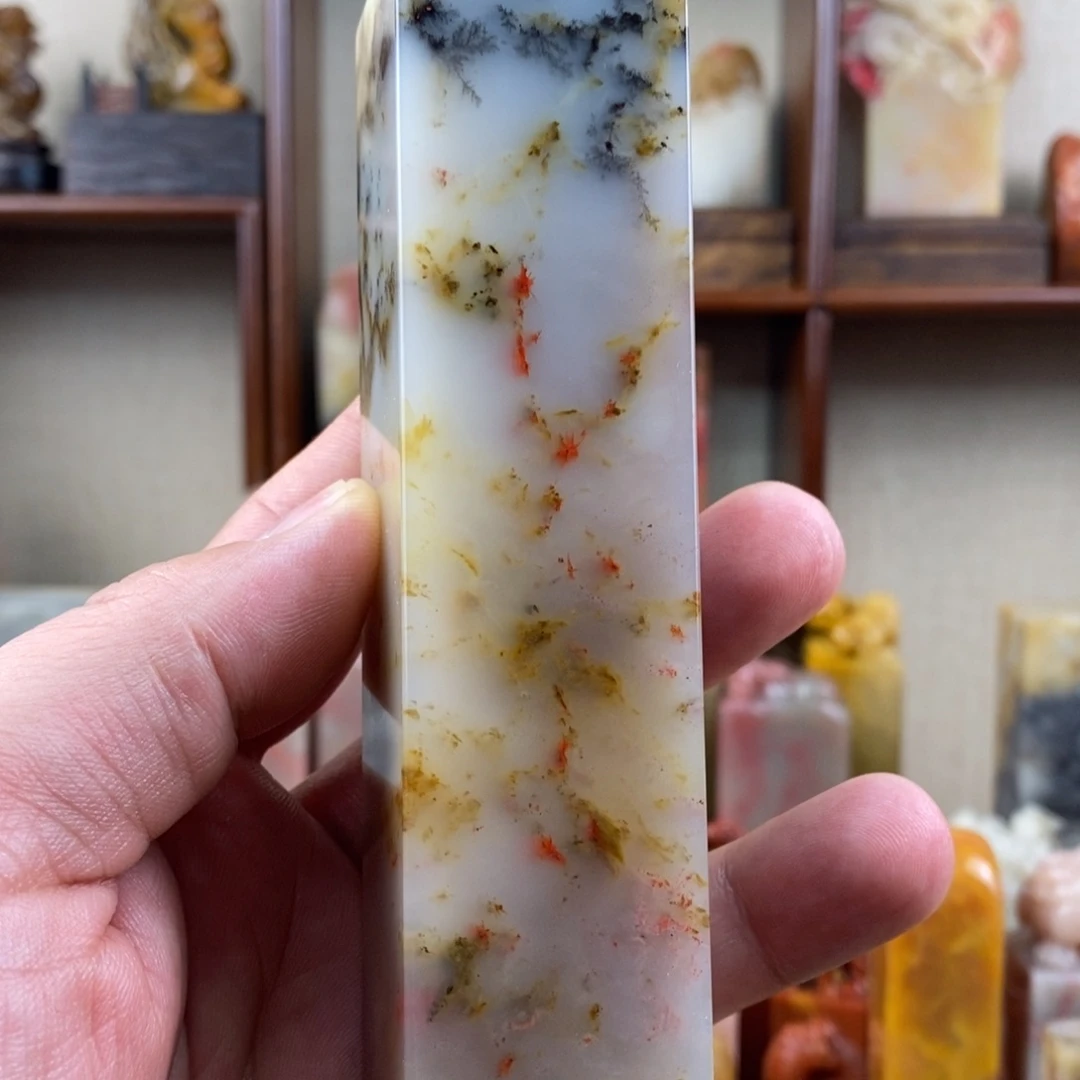 印石巴林石巴林鸡血水草精品素章