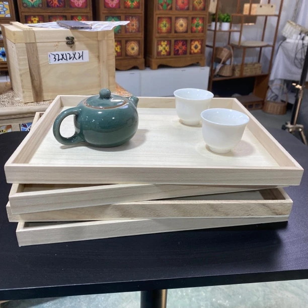 a002梧桐木无漆无蜡饺子茶盘拍一发四