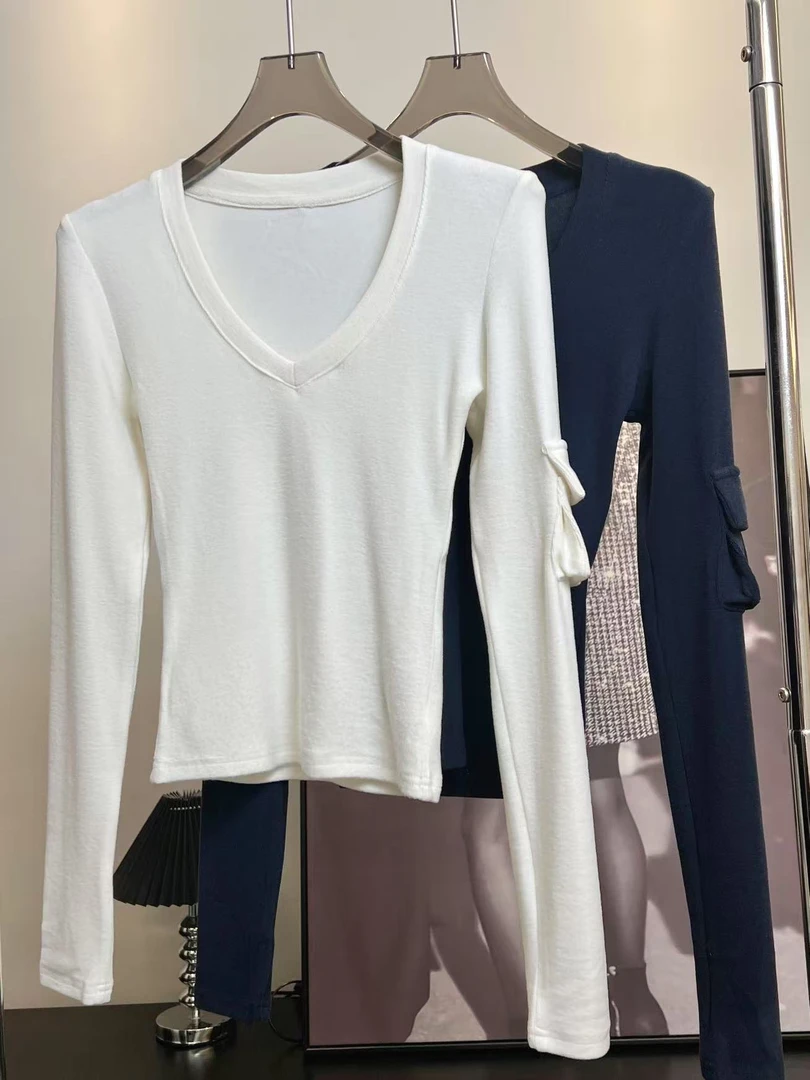 PP Fashion- 辣妹网感 修身显瘦口袋打底衫