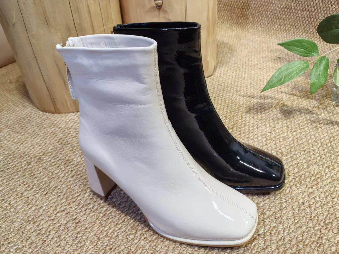 短靴秋冬粗跟靴时装靴女士单里女靴百搭圆头高跟通勤风小个子轻熟