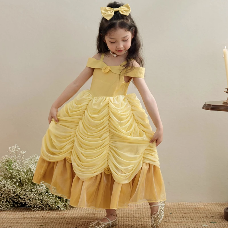 女童贝儿公主裙小女孩重工蓬蓬纱裙女童生日party公主裙儿童礼服