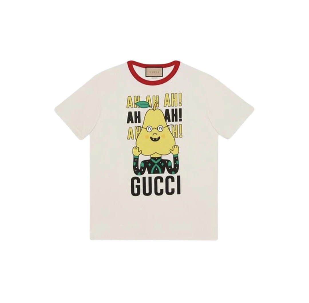 未使用 GUCCI/古驰 白色 梨子卡通T恤  短袖