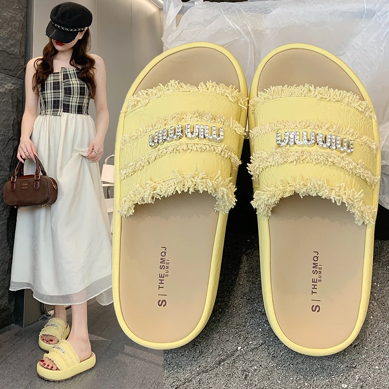 厚底凉拖鞋女夏外穿25新款配裙子仙女风时尚超火沙滩一字拖凉鞋