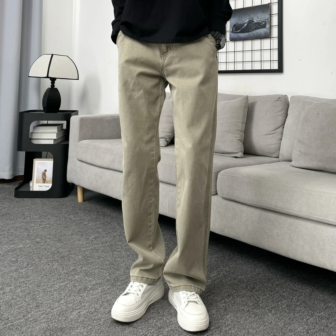 杏色美拉德色系休闲裤宽松直筒潮流韩版百搭潮牌复古男长裤子