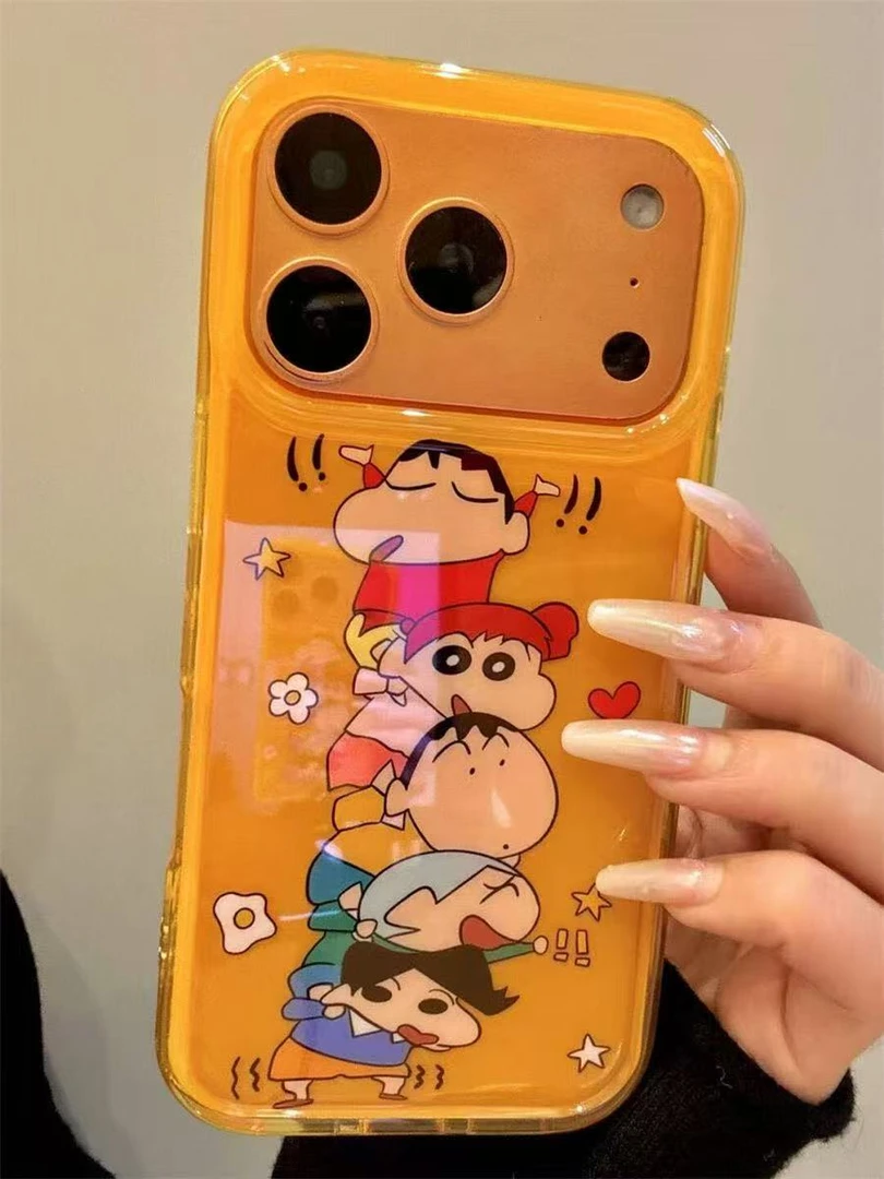 叠叠小新伙伴适用苹果17Promax/16/15手机壳vivo华为oppo小米防摔