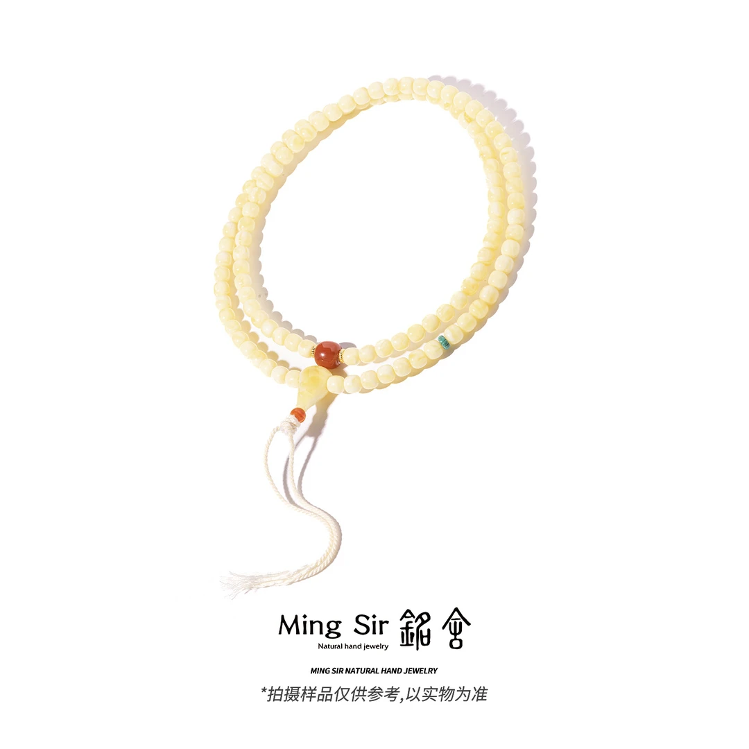 【铭舍 云端·纯·浓蜡高108】天然琥珀蜜蜡精工极限弧老型设计款