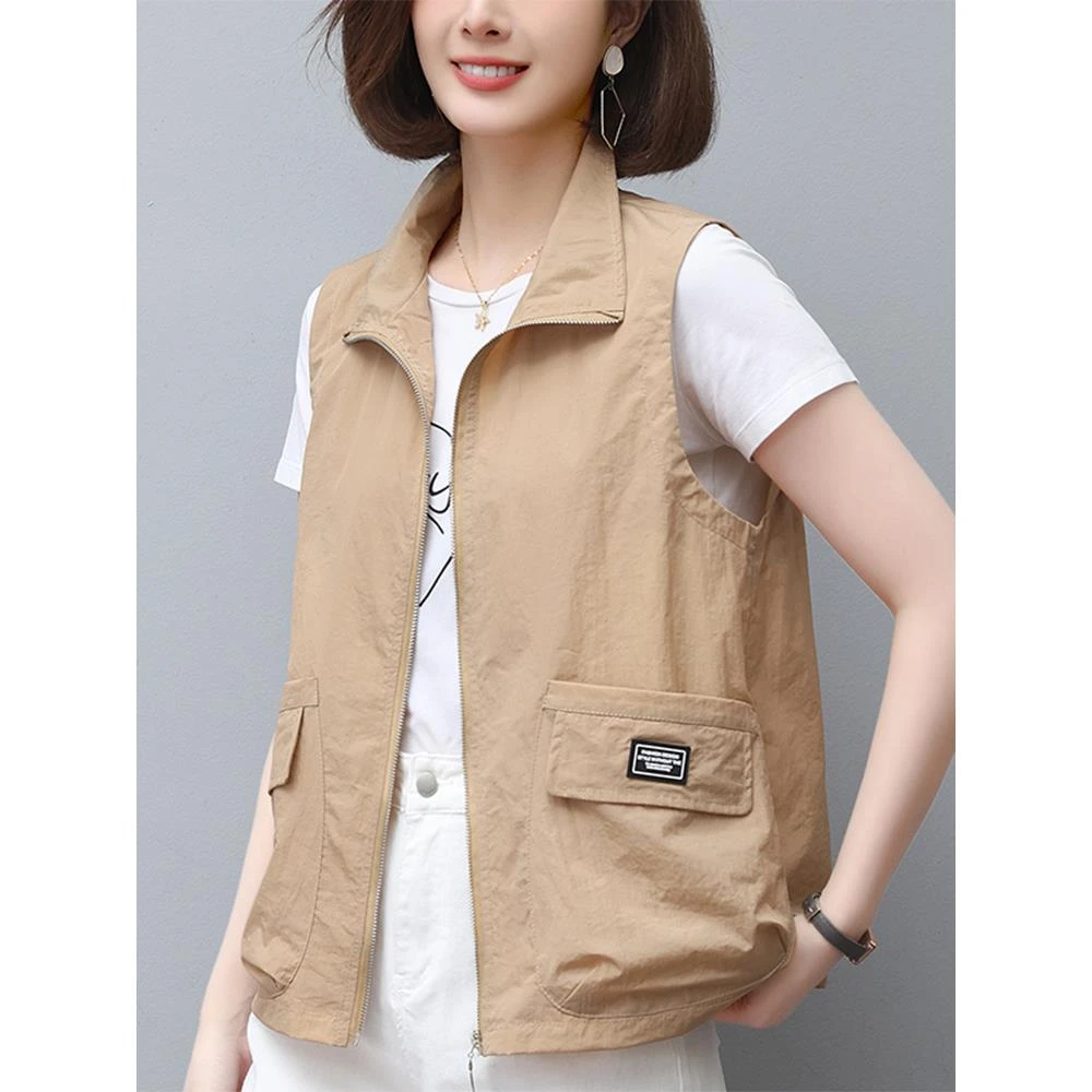 夏季薄款马甲女外穿2025年新款爆款中年妈妈休闲运动背心马夹