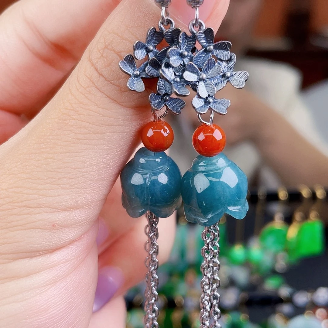 翡翠未镶嵌耳饰饰品