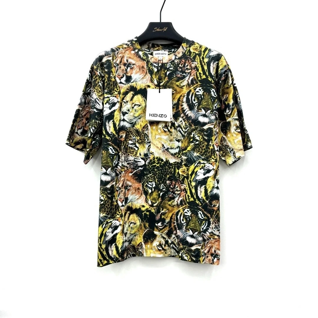 未使用 KENZO/肯佐 老虎图案薄款印花圆领短袖T恤s码0853