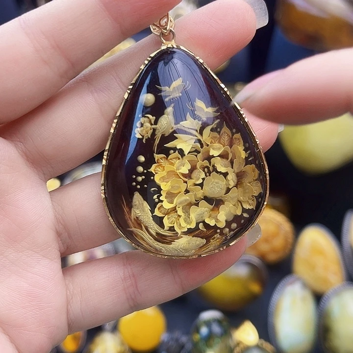 琥珀银S925镶嵌裸石