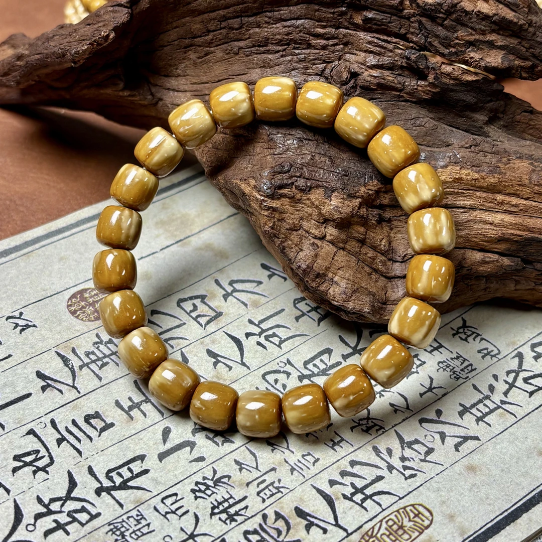 紫金鼠手串 黄金火焰纹 实心花皮老型