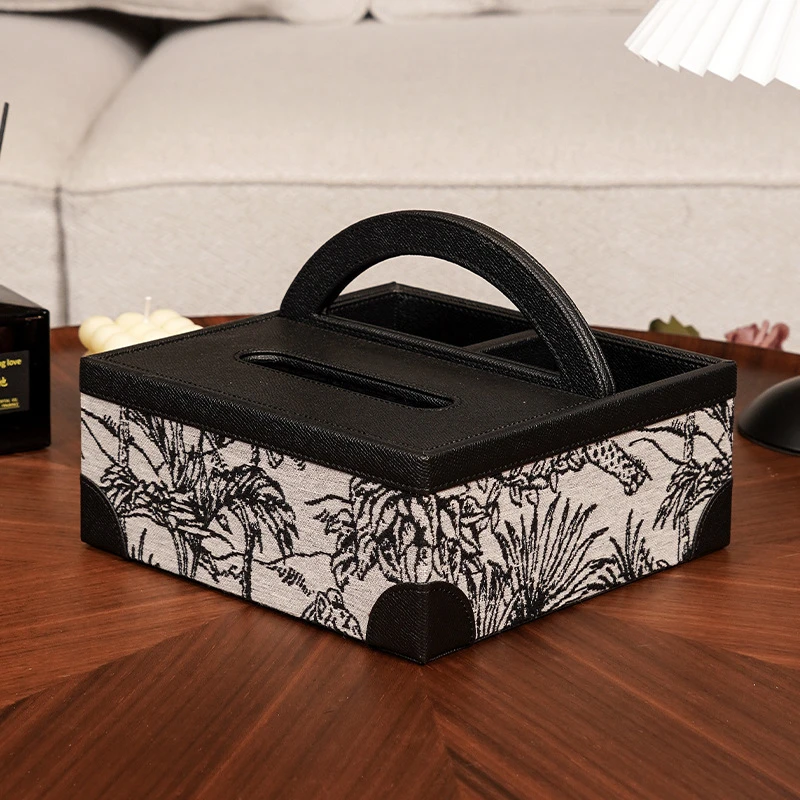 【摩登空间】高级感皮革抽纸盒高颜值法式复古纸巾盒客厅高级收纳盒