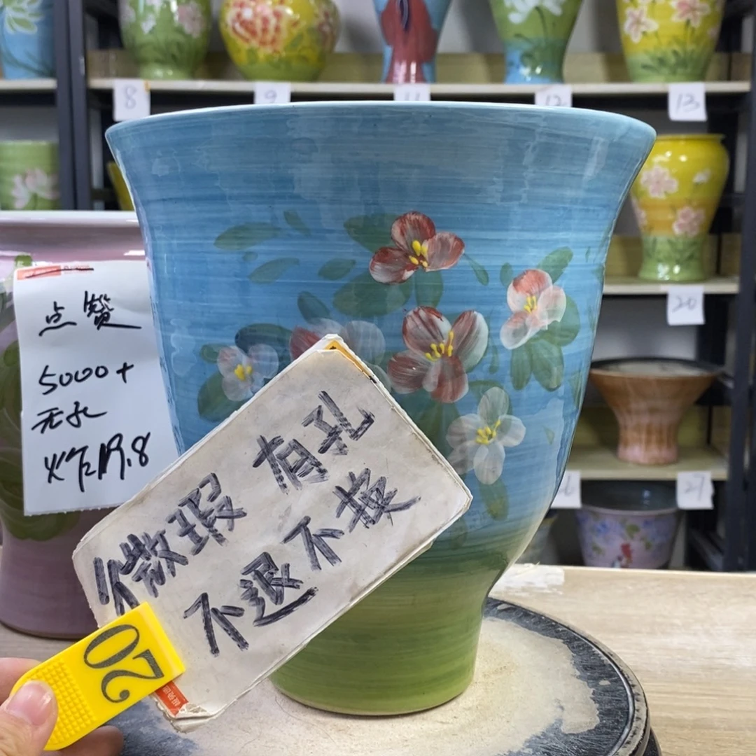 小***雨景德镇手工手绘陶瓷花盆