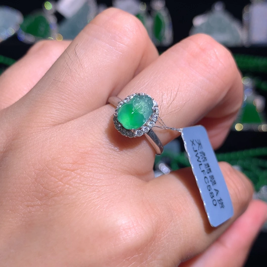 【闪购商品】翡翠银S925镶嵌颈饰天然翡翠