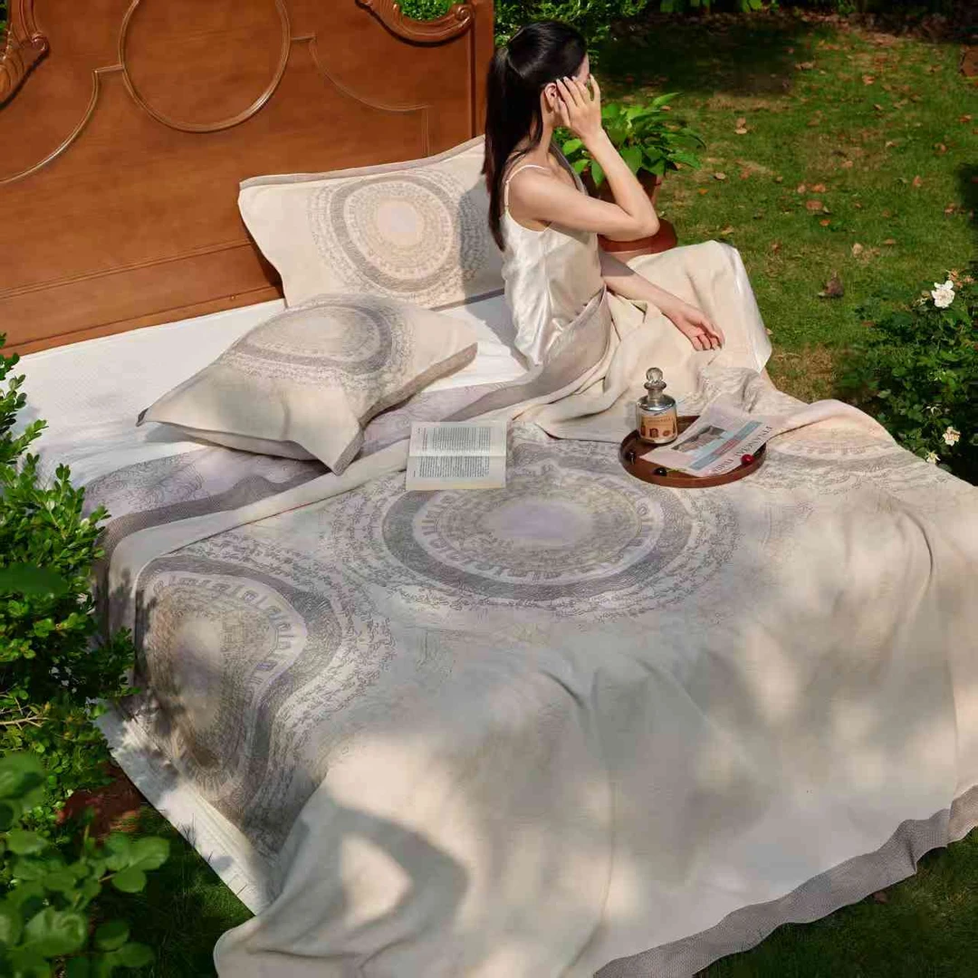 【九紫离火】2*2.3米天麻床盖柔软亲肤毯