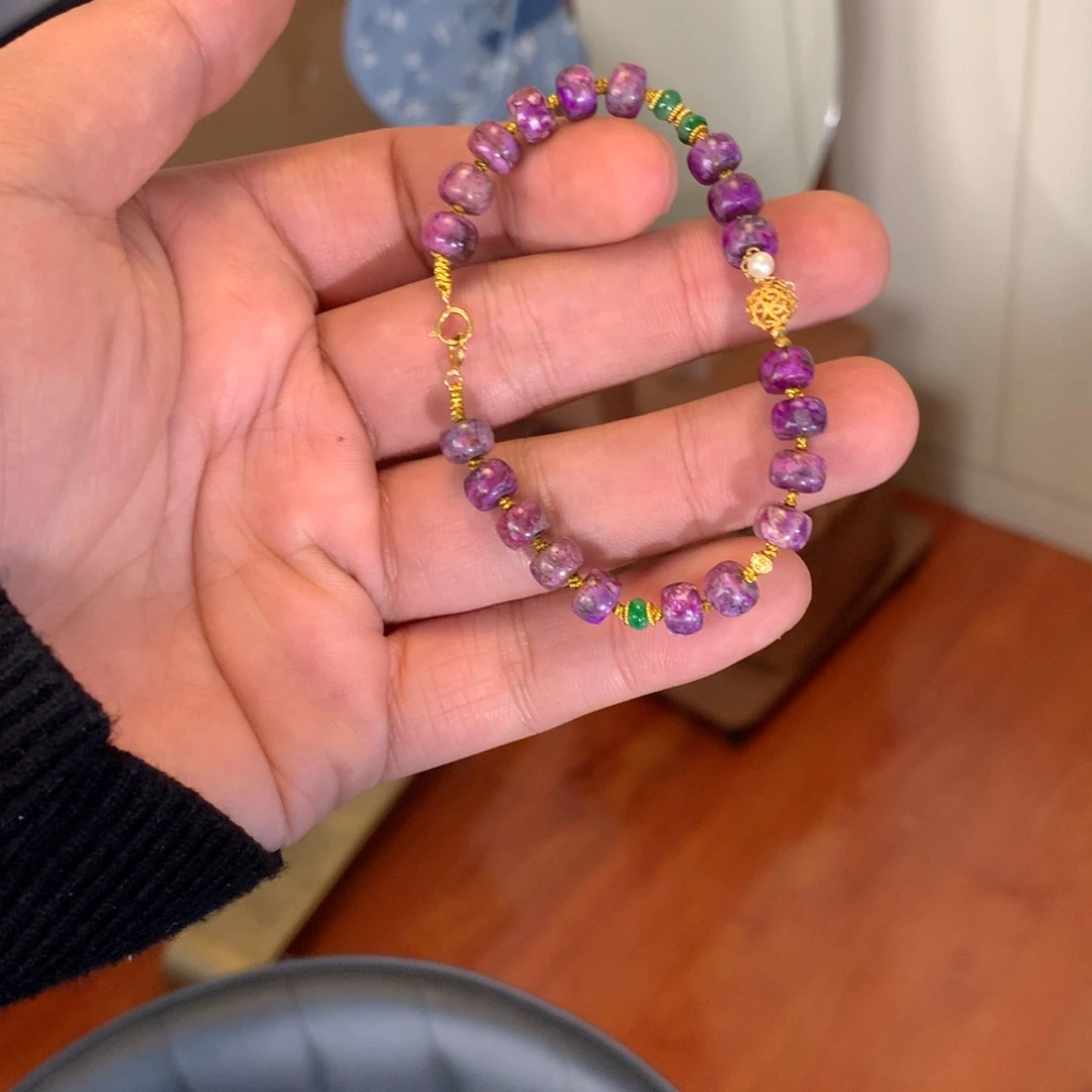 苏纪石（舒俱来）18K金镶嵌手链