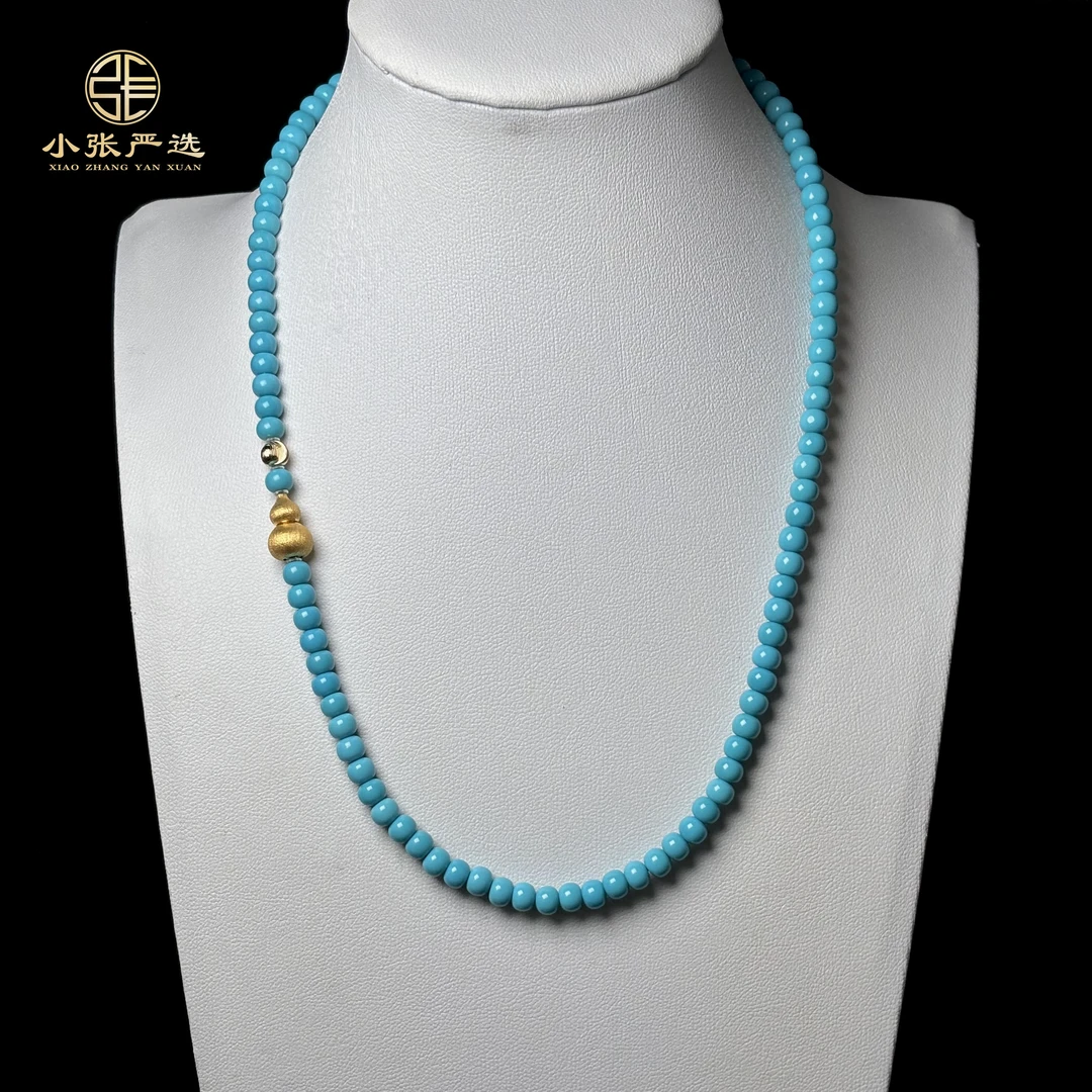 云阶叠波 | LW037 湖北松绿松老型珠DIY项链 4.5mm 多样性发