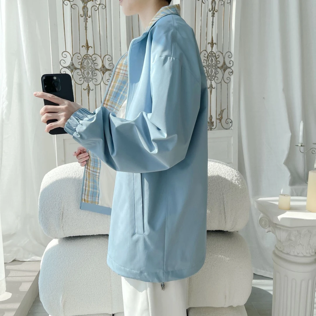 中性风穿搭fitcheck格子拼接夹克男春秋款复古设计感美式情侣外套