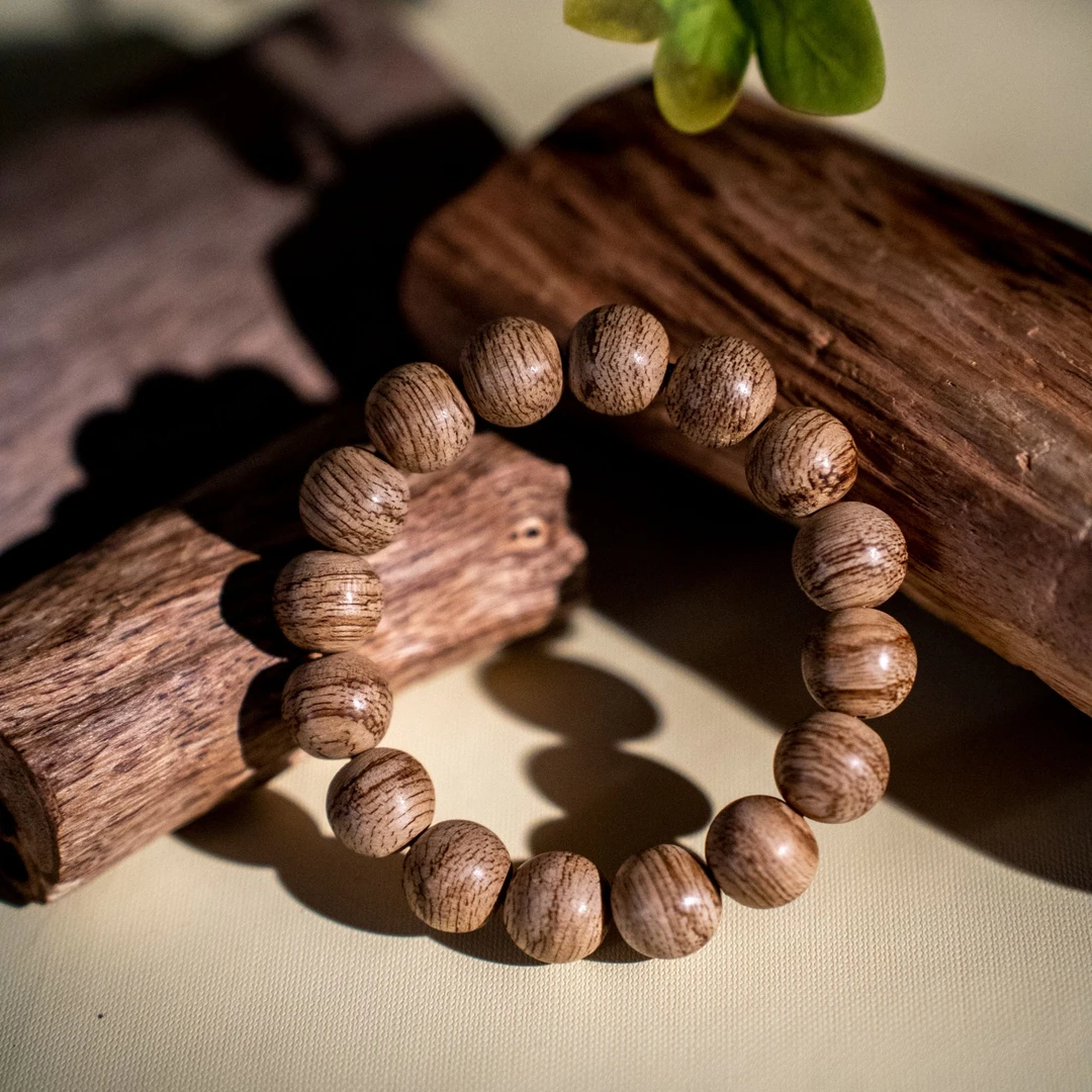 沉香【江苏工美专属】天然野文莱蛇皮老料单圈沉香手串-279*1307