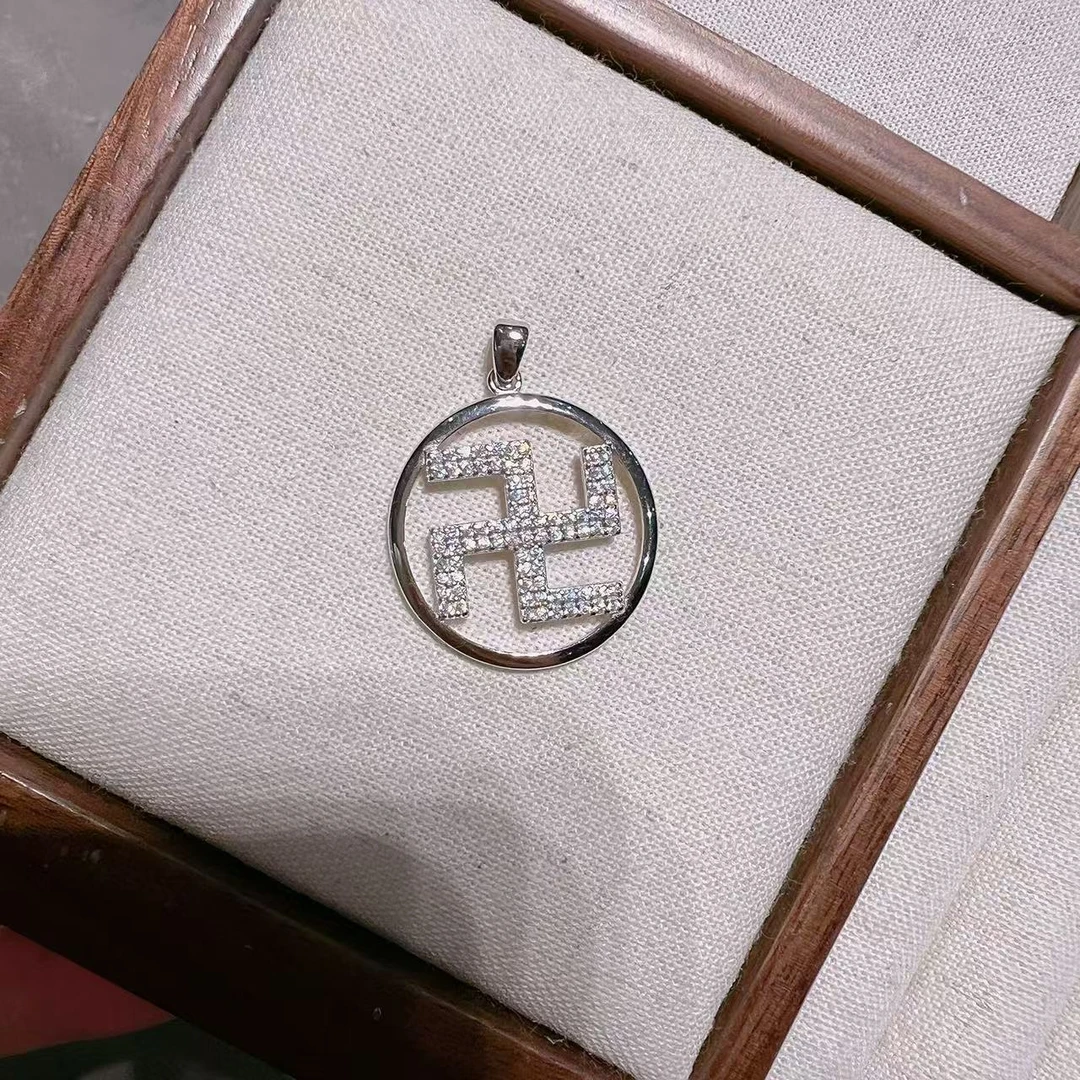 吊坠925银 旺莱 870 （不含链）万字微镶满钻吊坠单坠子