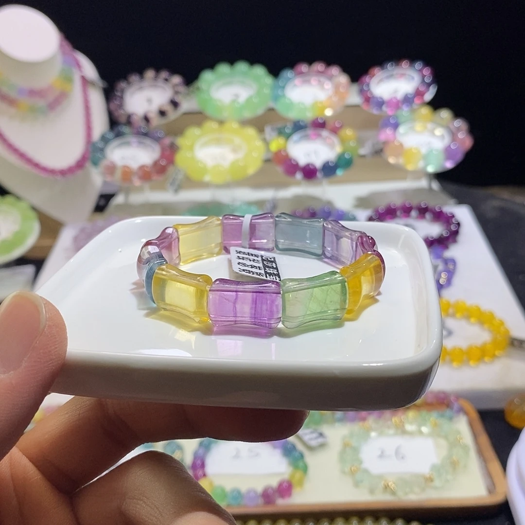 未镶嵌手链水晶彩虹手牌12mm