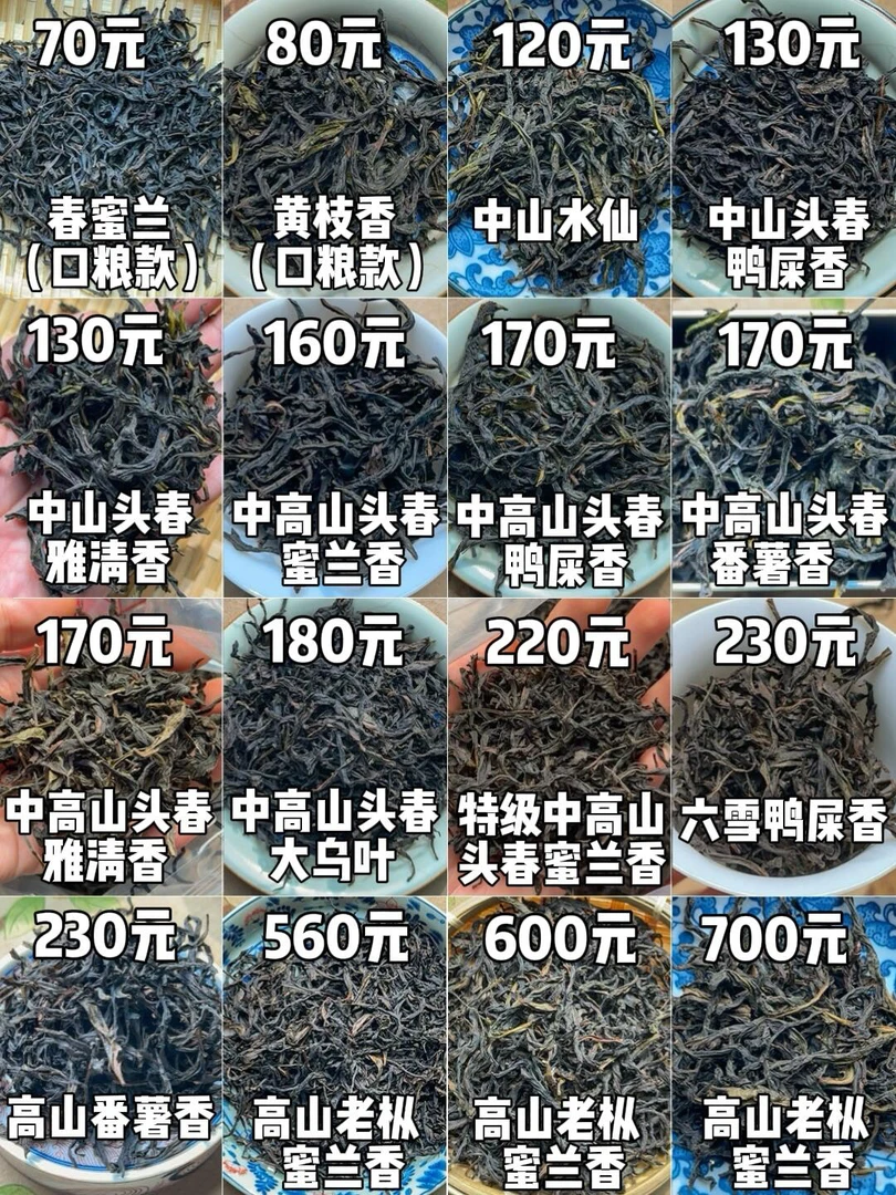 【新人福利】潮州凤凰单丛茶蜜兰香鸭屎香番薯香茶样品鉴装每袋50g