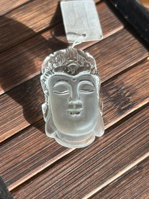 吊坠925银 雕刻观音佛头吊坠时尚