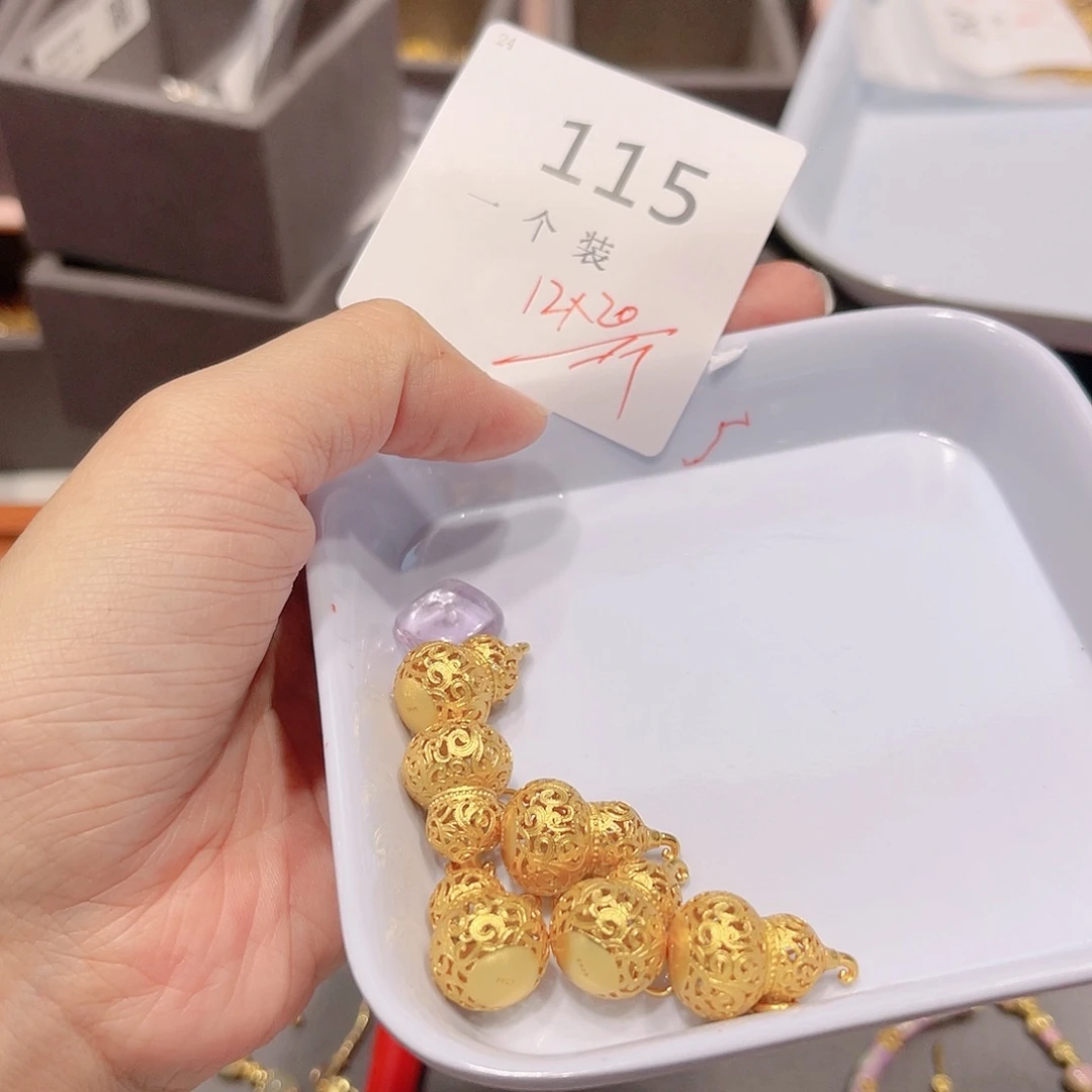 水晶珠宝半成品银S925镀金镶嵌115