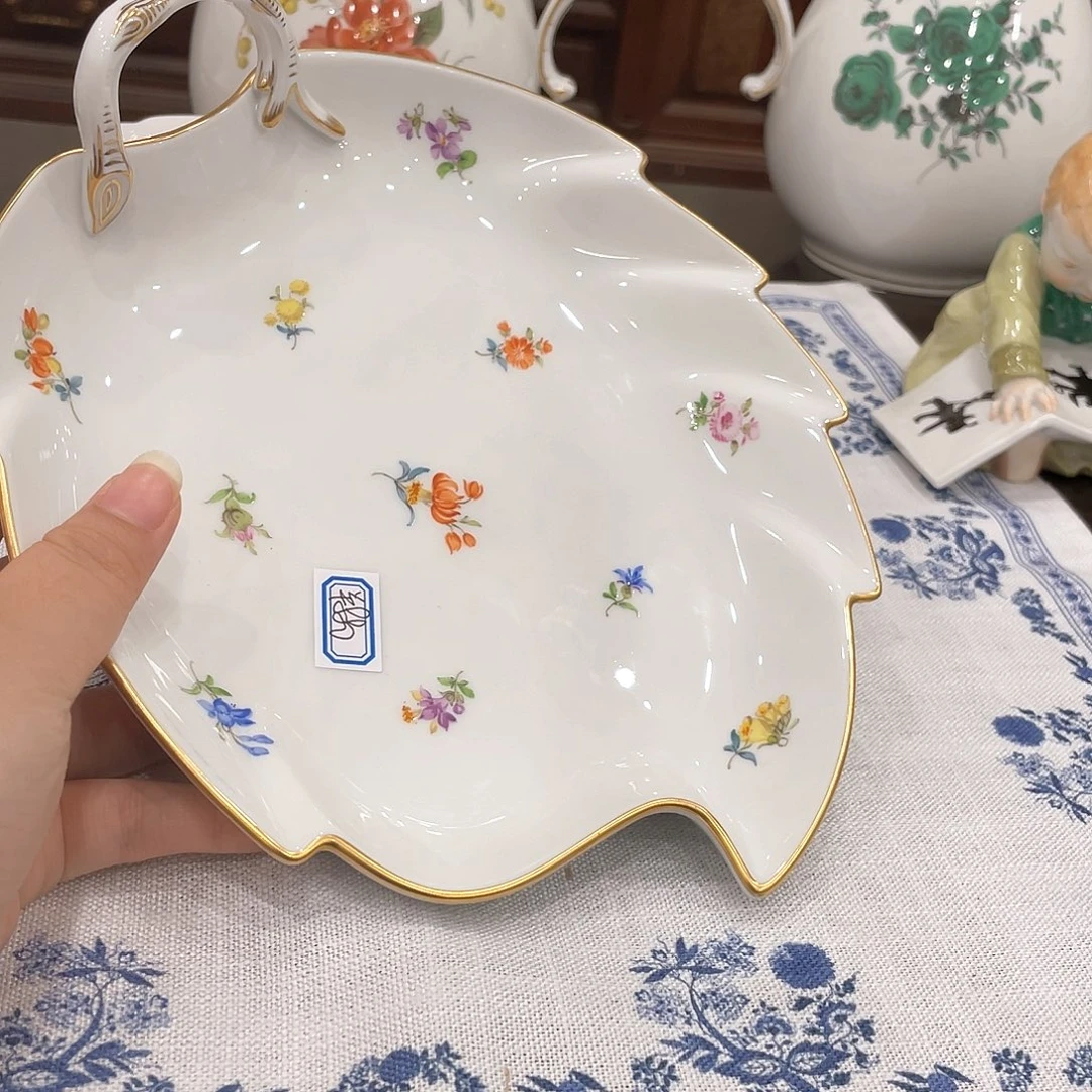 摆件中古一等叶子盘