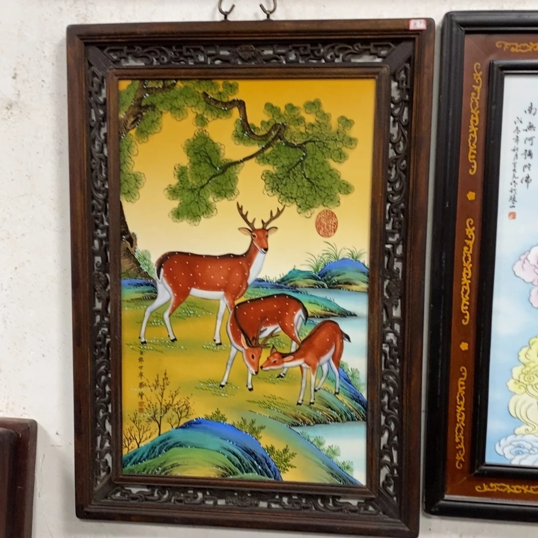 瓷片75*52 景德镇瓷板画柴窑烧制