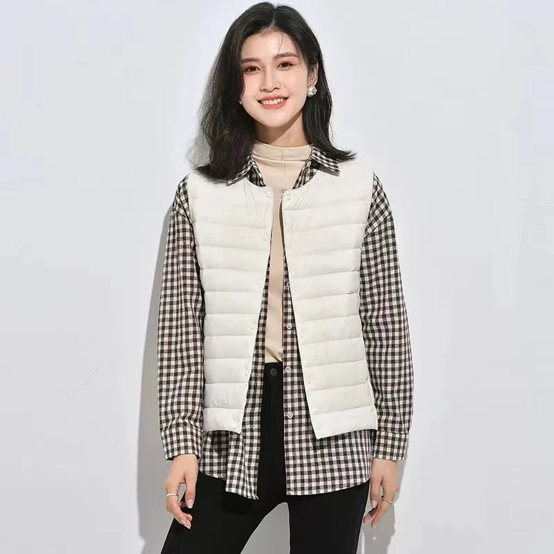 轻薄白鸭绒马甲短款女款保暖秋冬马夹X333